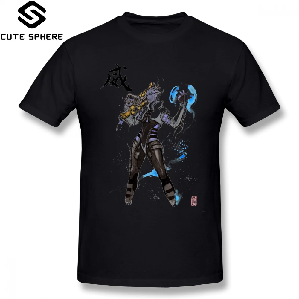 

Aria T Shirt Aria From Mass Effect Sumi And Watercolor Style T-Shirt Oversize Man Tee Shirt Printed Cute Streetwear Tshirt