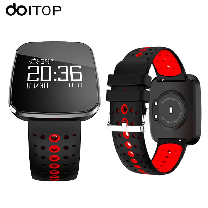

DOITOP V6 Smart Watch OLED HD Screen Fitness Tracker Smartwatch Heart Rate Blood Pressure Monitor Sports Smart Watch Bracelet