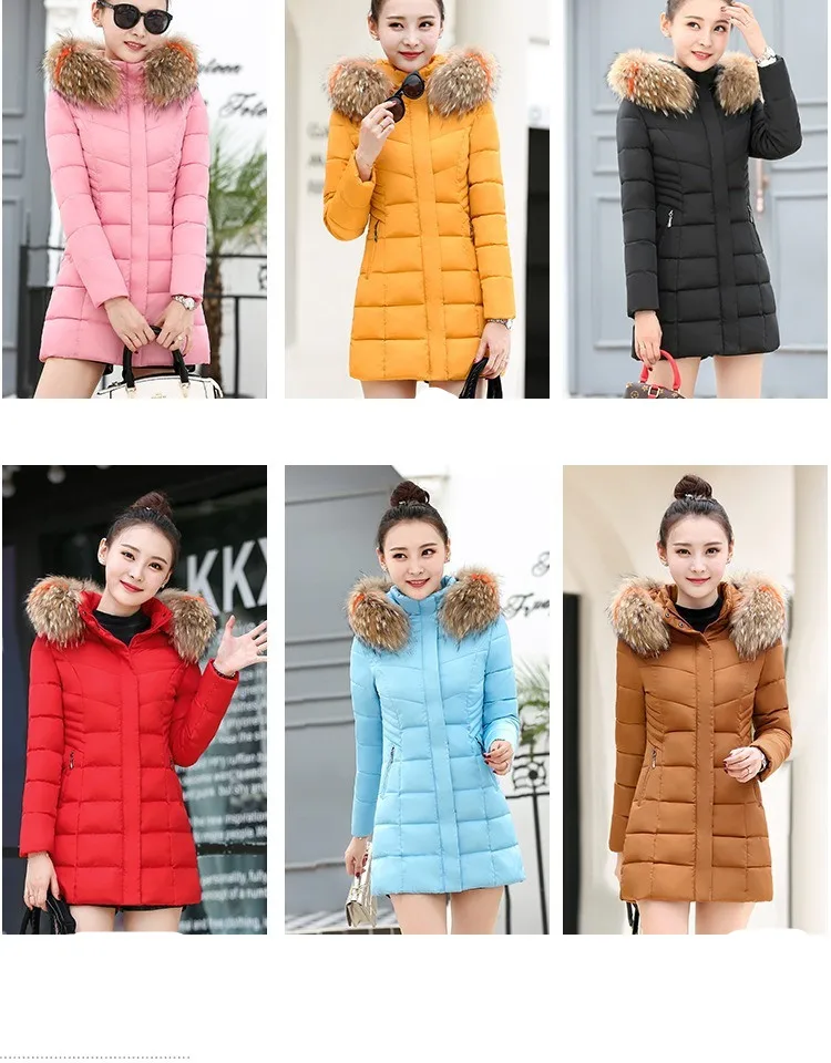 Women Winter Parkas Hooded Long Cotton Padded Jackets Big Fake Fur Collars Women Coat Winter Loose Outwear Jacket And Coat CH767 (4)
