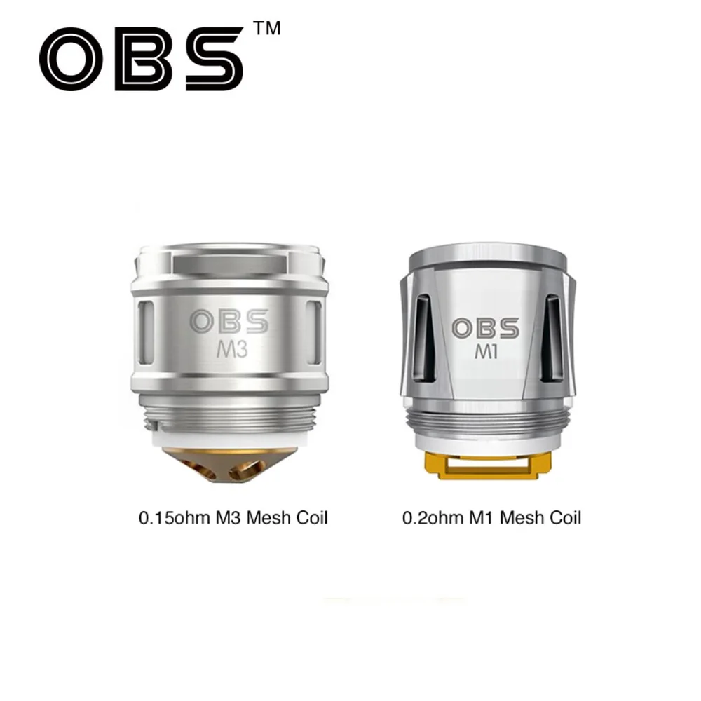 Kopen Originele 5 10pcs OBS Draco Vervanging Coil 0.2ohm M1 Mesh Coil 0.15ohm M3 Hoofd voor OBS Cube kit Cube X Kit Vape Coil Verdamper