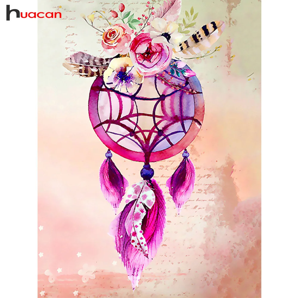 

Huacan Diamond Embroidery Dream Catcher 5D Cross Stitch Diamond Painting Cartoon Rhinestone Square Full Drill Diamond Mosaic