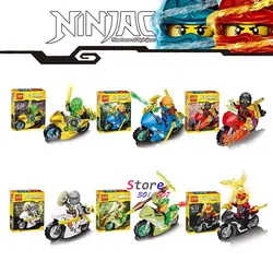 60 шт. super hero ниндзя мотоцикл храм Airjitzu Kai Cole Джей Lloyd Nya Зейн строительные блоки кирпичи игрушки хобби для детей