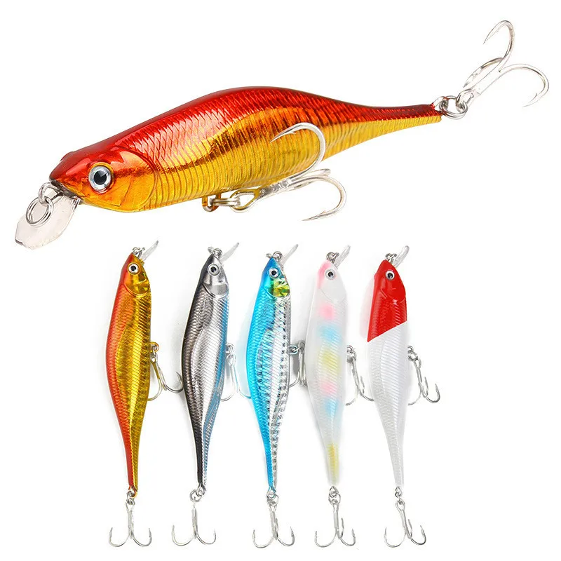 

5Pcs/lot 11cm 11g Wobblers Minnow Fishing Bait Lures With 2 Treble Hooks Artificial Crankbait For Sea River Pesca Tackle