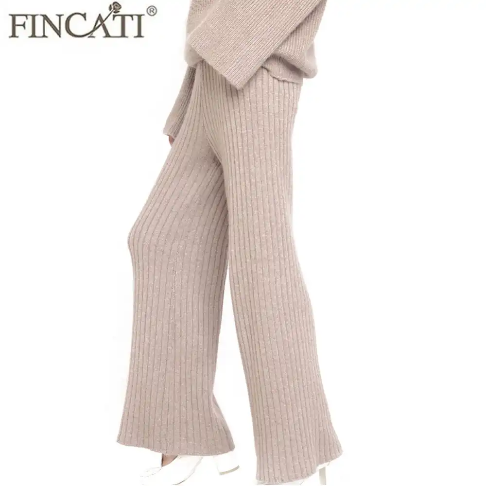 brief casual ribbed loose pants