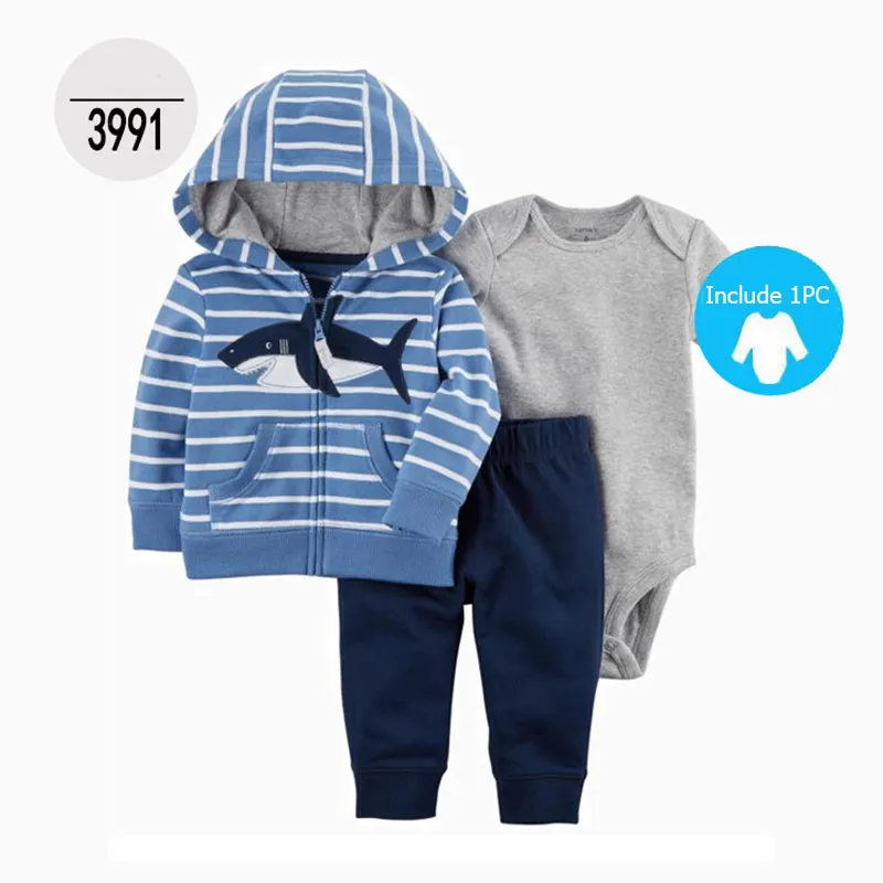 Cotton Baby Set Fashion 6-24M Toddler Boy Girl Spring Autumn Outfit Coat+PP Pants+Bodysuit 3PCs Sets New Baby Cartoon Clothes (13)