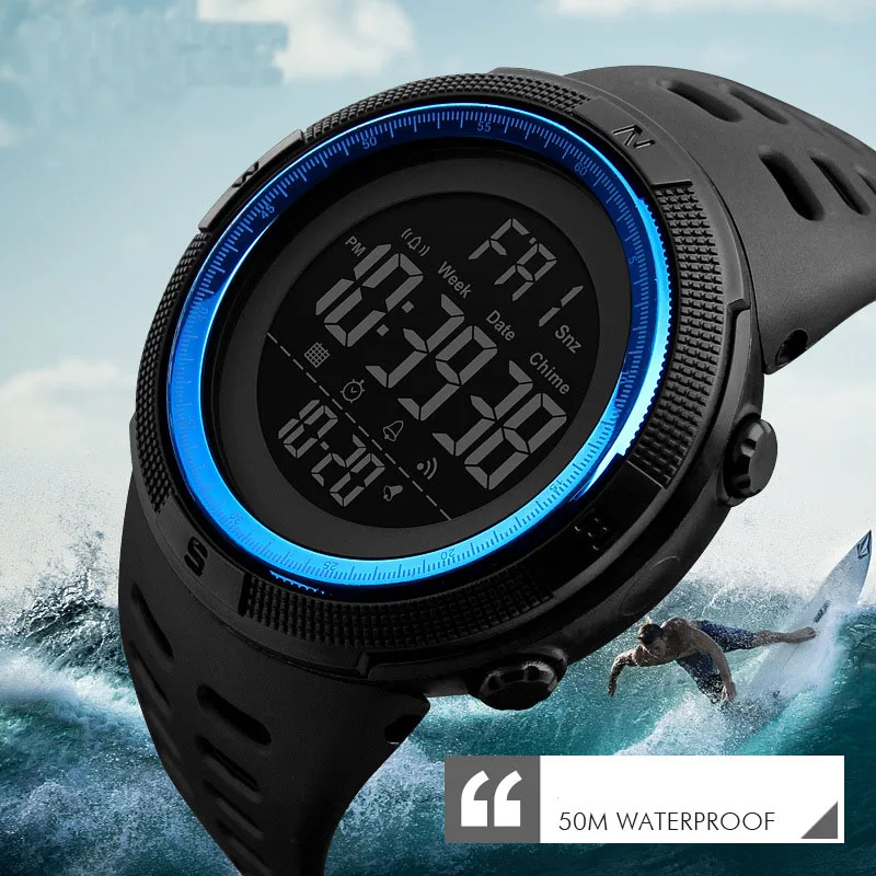 

Luxury Brand Mens Sports Watches Dive 50m Digital LED Military Watch Men Fashion Casual Electronics Wristwatches Relojes Male