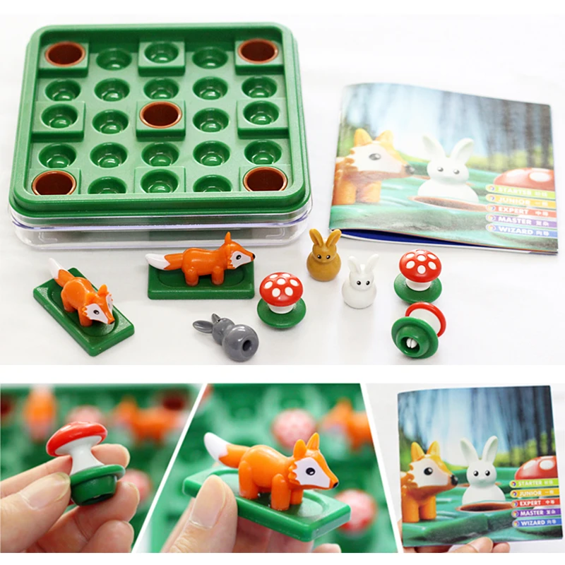 

60 Chanllges Jump In Rabbit Puzzle Children's Toy Escape Game IQ Logical eductional Intelligence Toy Single Board Game Gift