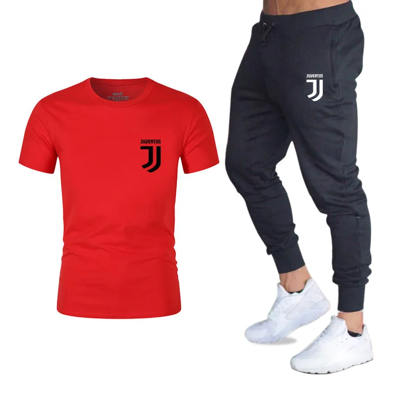 Quality Men's Sets T Shirts+pants men Brand clothing Two piece suit tracksuit Fashion Casual Tshirts Gyms Workout suit