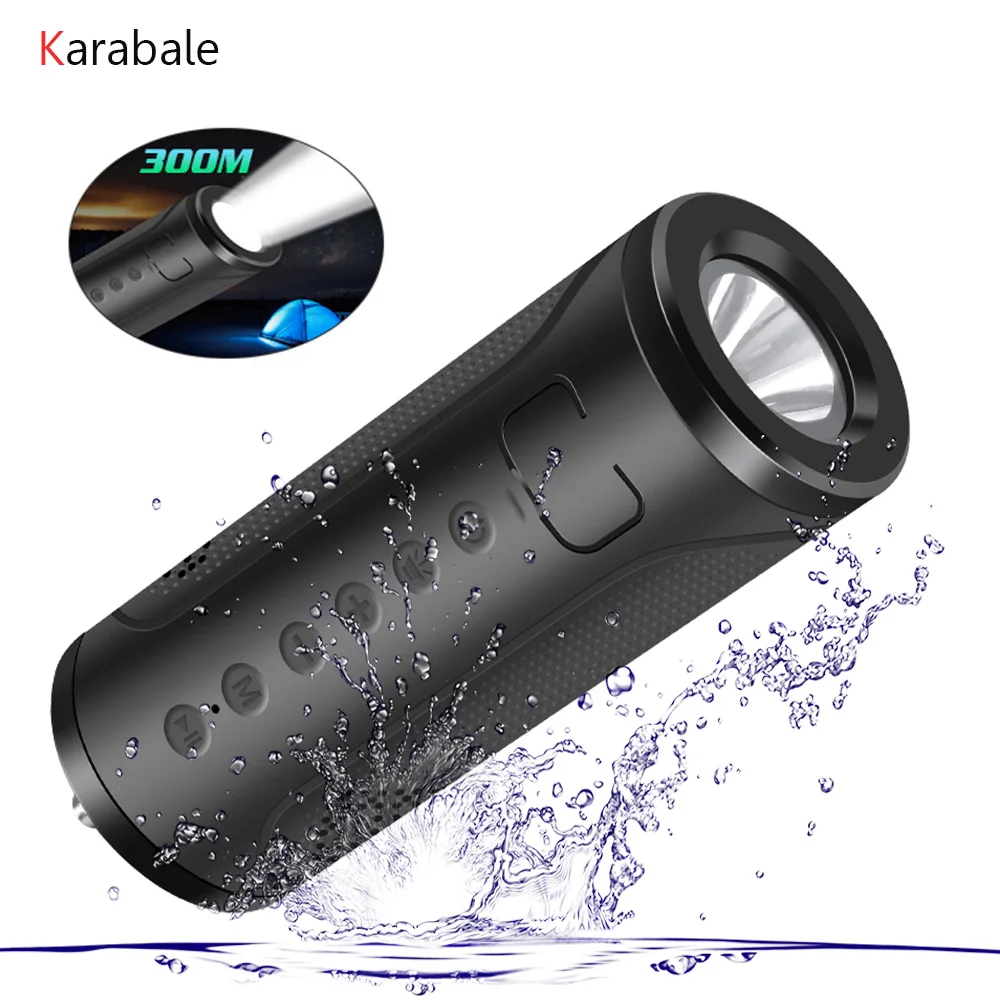 

Portable Outdoor Sport Bluetooth Speaker 5000mAH Power Bank FM Radio Wireless Shock Bass Hifi Speakers Mic 300m Strong LED Lamp