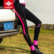 Santic женские принтованные подушки MTB велосипедные штаны Pro Fit 4D обивка дышащие MTB брюки для велосипеда быстросохнущие Светоотражающие штаны