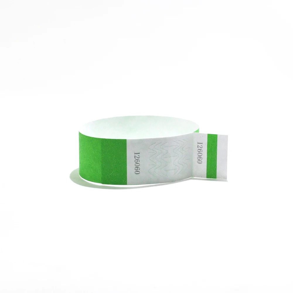 Solid NEW Color 1" Tyvek Wristbands Stub Detachable for ID Paper Wristbands for Party Events Only 100 Pieces - Цвет: Green