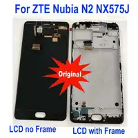 Original Best Working Frame + Full LCD Display Panel Touch Screen Digitizer Assembly For ZTE Nubia N2 NX575J Phone Sensor Parts