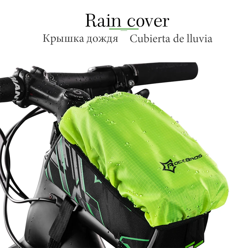 Flash Deal ROCKBROS Waterproof MTB Bike Bicycle Front Top Frame Handlebar Bag Cycling Pouch Touchscreen Panniers Reflective Bags 2 Sizes 2
