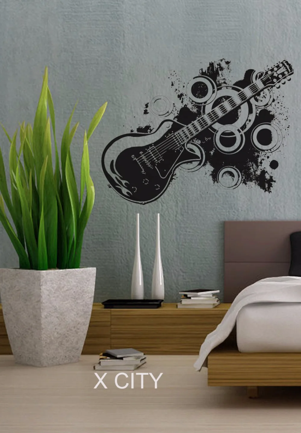 Buy 70's Inspired Electric Guitar Cool Wall Decal