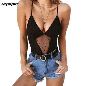 

Gtpdpllt Sexy Summer Bodysuit 2018 Women Mesh romper Bodycon body feminino Overalls Rompers Womens Jumpsuit combinaison femme