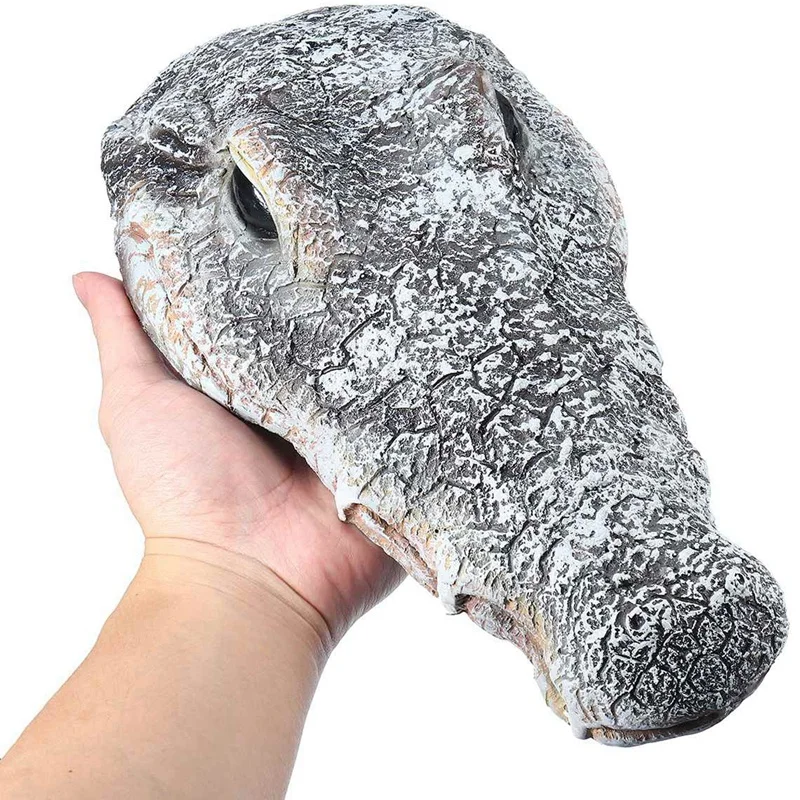 

New Floating Resin Crocodile Head Garden Pond Pool Realistic Water Features Decorations Pool Ornament In The Garden
