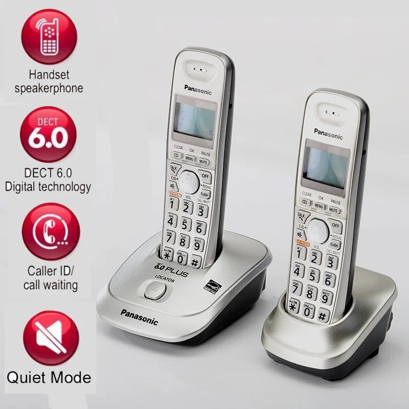 DECT6.0 المنزل هاتف لاسلكي سماعة الهاتف اللاسلكي مع المتصل ID Handfree الداخلي الداخلي الإنجليزية اسبانيا اللغة للمنزل