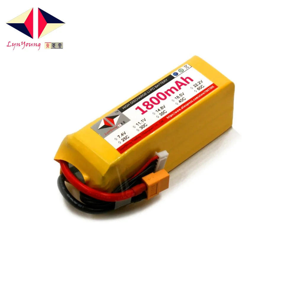 LYNYOUNG RC helicopter lipo battery 6S 22.2V 1800mAh 40C max 80C for