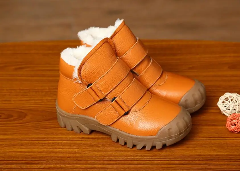 kids genuine leather snow boots-16