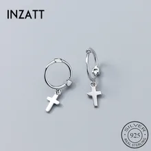 INZATT бренд популярный крест кулон Настоящее 925 пробы серебряные серьги кольца для женщин предотвращения аллергии девочек дети ювелирные изделия подарок