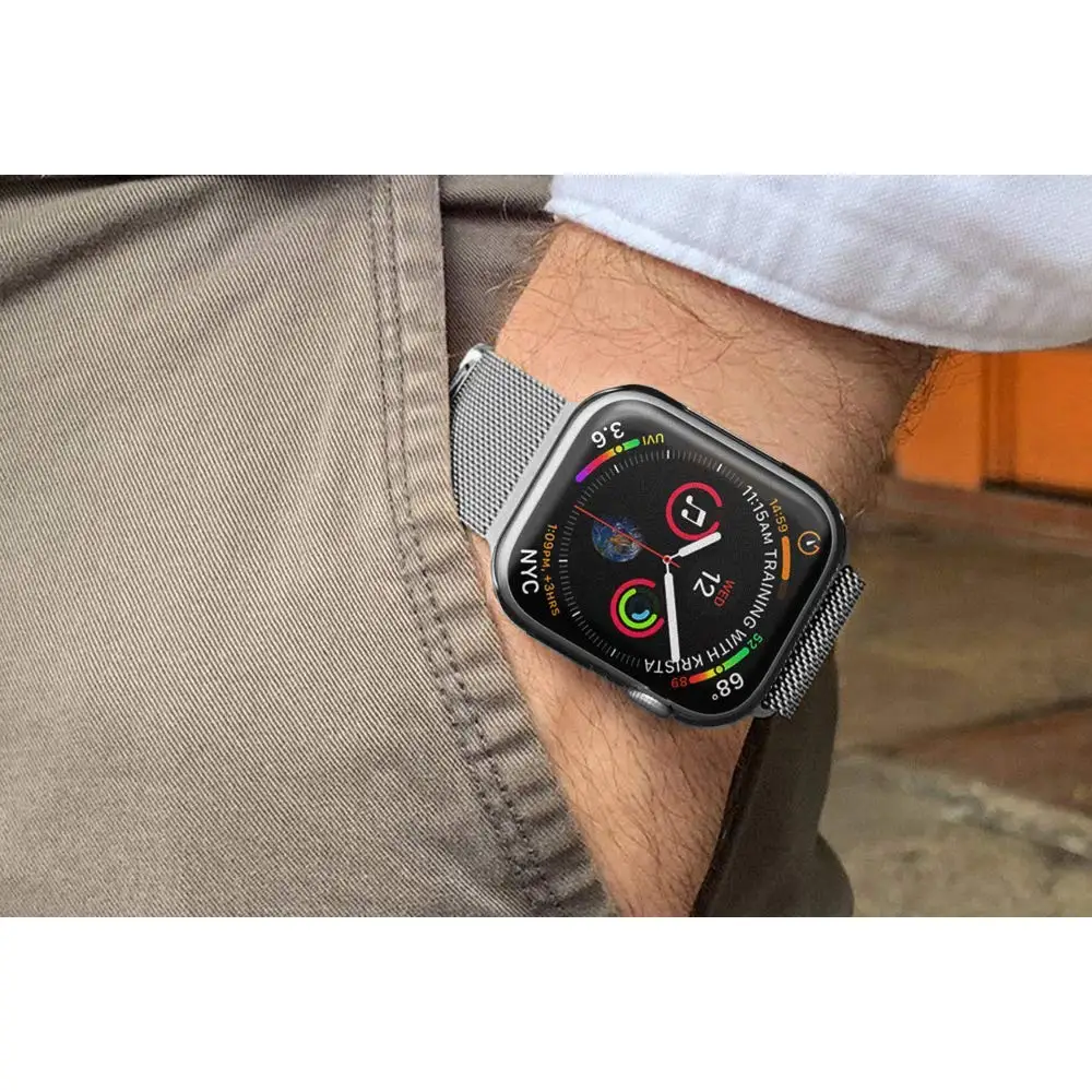 Экран Защитный чехол для Apple Watch Series 5/4/3/2/1 наручных часов iwatch, защищает от появления сколов оболочка Защитная крышка 38, 42, 44, 40 мм часы Чехол