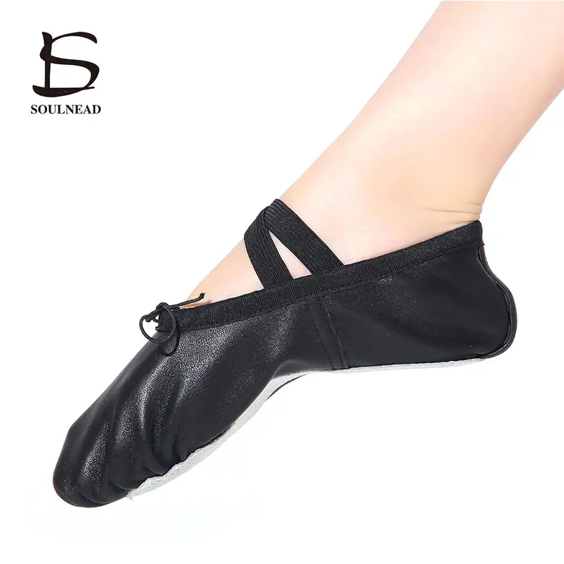 

Child Adult Genuine Leather Ballet Shoes Girls Boys Soft Practice Dance Shoes Flat Heeled Women Men Indoor Yoga Fitness Shoes