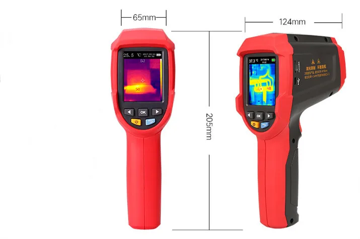 UNI-T UTi80 Ручной цифровой Инфракрасный Тепловизор камера промышленный визуальный термометр Двойной лазерный точечный 20:1 D: S