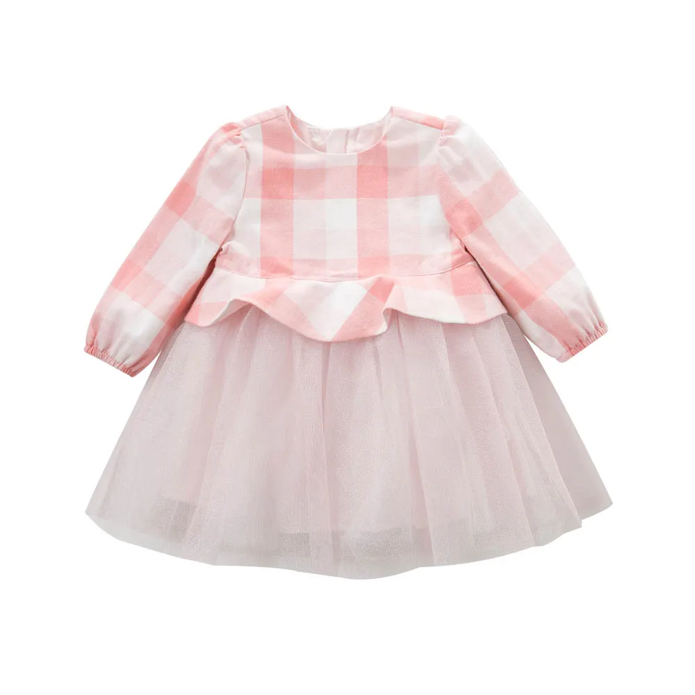 Davebella/весеннее платье принцессы для маленьких девочек; розовое платье в клетку для малышей; детская одежда для дня рождения; кружевное платье для девочек; DB5197 - Цвет: pink plaid