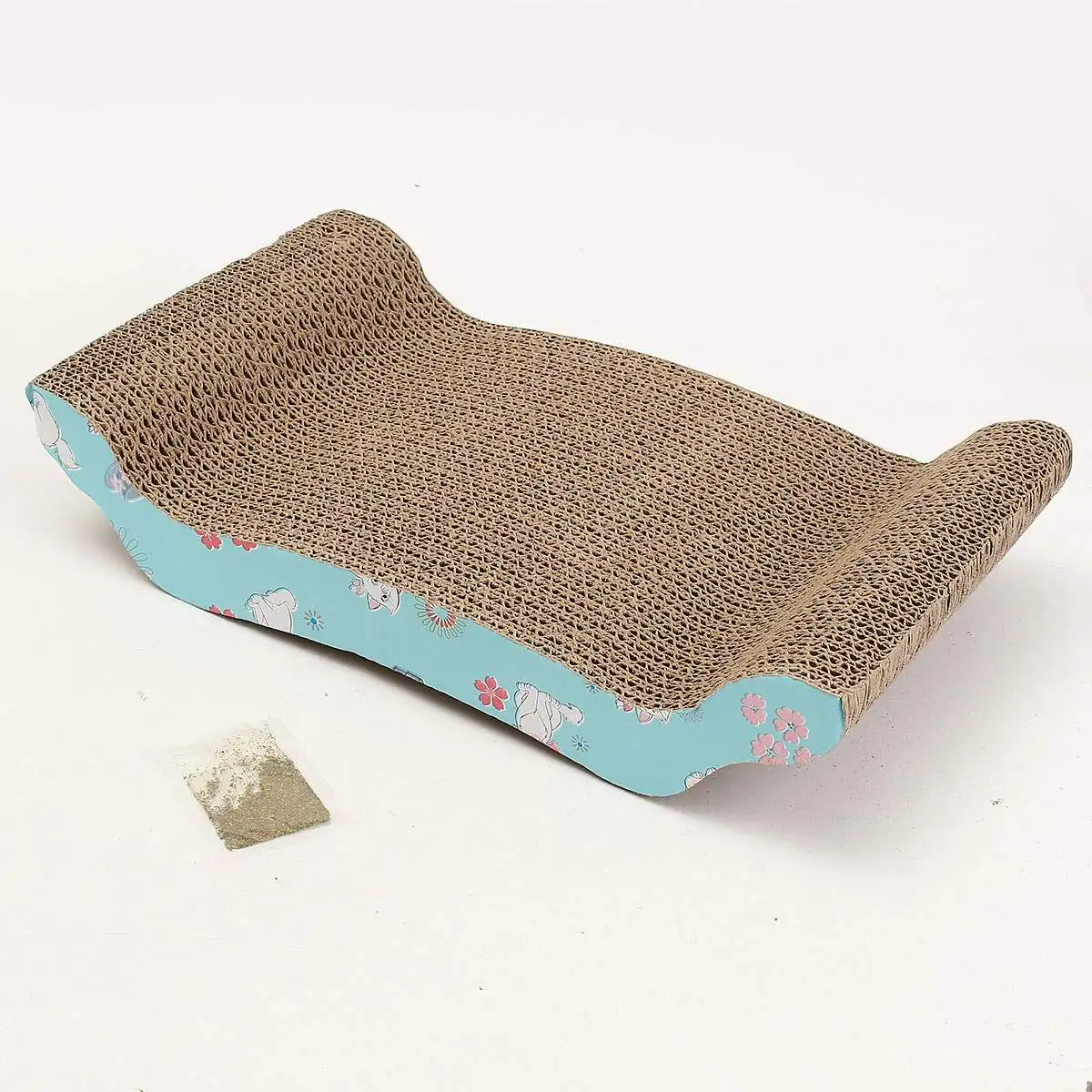 Image Brown Corrugated Paper Cat Scratcher Toy Cat Bed Catnip Pet Cat Kitten Scratching Toys Pet Training Playing Tools Accessories