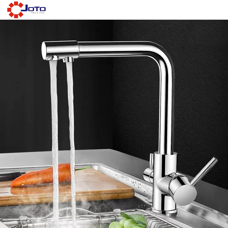 

Copper Kitchen Faucet Straight Drinking Water Pure Water Three-in-one Rotating Water Purifier Faucet