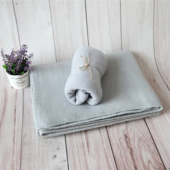 

Gray Baby Wrap Set Strech Jersey Wrap Chunky Blanket Newborn Photography Backdrops Fuzzy Swaddle Blanket Posing Photo Props