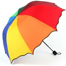Зонт принцессы, высокое качество, модный Радужный прямой зонт, зонтик от дождя, Радужный зонт, защита от солнца с солнцезащитным козырьком A30613
