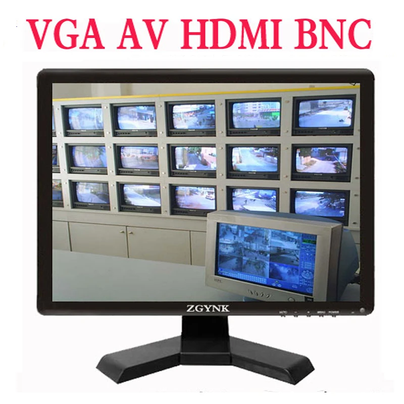 15 дюймов монитор компьютера с безопасности ЖК-дисплей монитор HDMI VGA AV интерфейс BNC