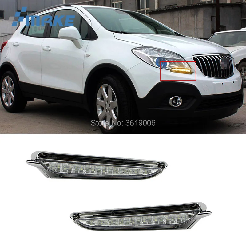 smRKE For Buick Encore 2013 2015 LED DRL Daytime Running Lights White