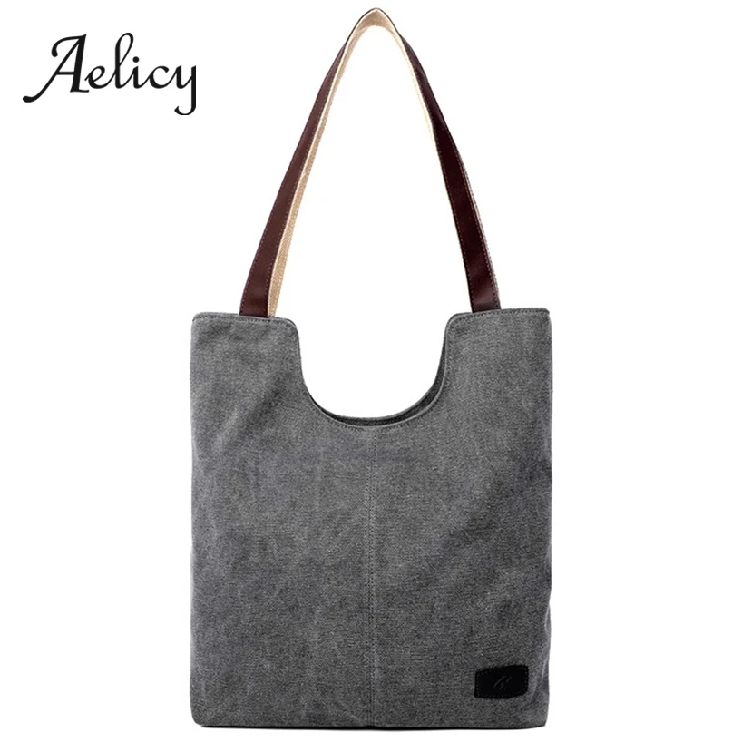 

Aelicy Shoulder Bag Women Men Quality Canvas Foldable Shopping Handbag Male Large Capacity Simple Casual Solid Totes Neutral