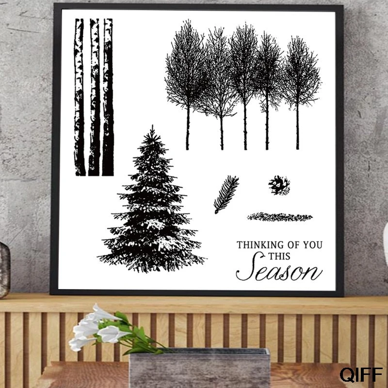 

Wholesale Trees For DIY Silicone Clear Stamp Cling Seal Scrapbook Embossing Album Decor May06