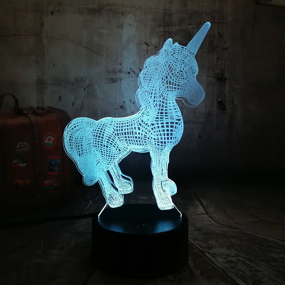 2019 г. красивый Единорог романтическая лампа 3D светодиодсветодиодный настольная