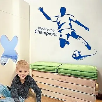 

Champion Footballer Boy Kids Children Room Wall Stickers Decals Art Mural DIY Home Decor