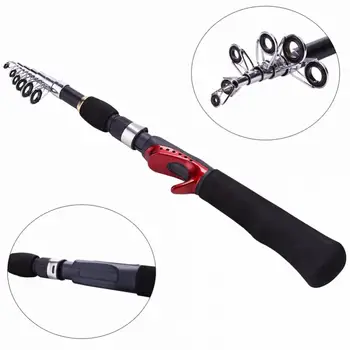 

1.6m Mini Portable 6 Sections Durable Ultralight Carbon Fiber Telescopic Ice Fishing Rods Travel Sea Rock Casting Rods