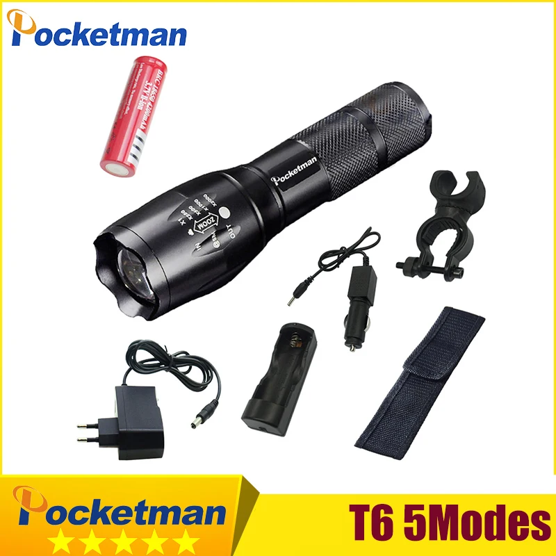 

2018 HOT XML T6 4000LM Tactical led Torch Zoomable LED Flashlight Torch light for AAA or 18650 Rechargeable battery z87