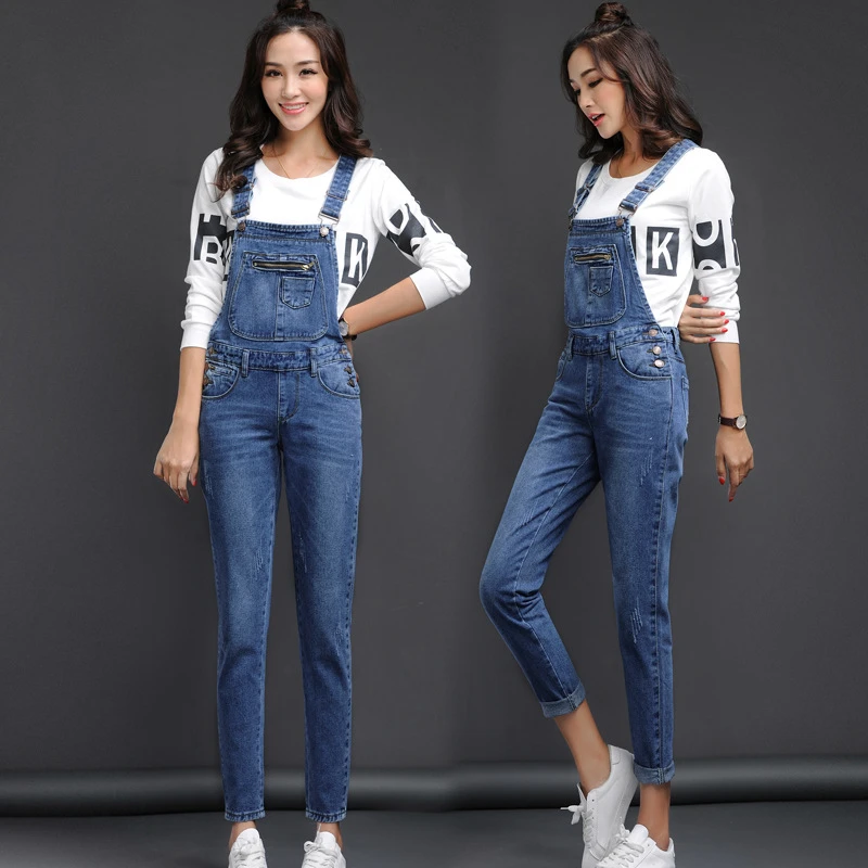 Qmgood Female Jeans Jumpsuit Suspender Women Overalls High Waist Skinny Blue Denim Pencil Pants Fashion Casual Sexy Women Jeans Jeans Aliexpress