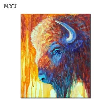 

MYT The Tibetan Antelope Modern Abstract Hand-painted Canvas Oil Painting Wall Art Decoration Gift for Living Room Unframe