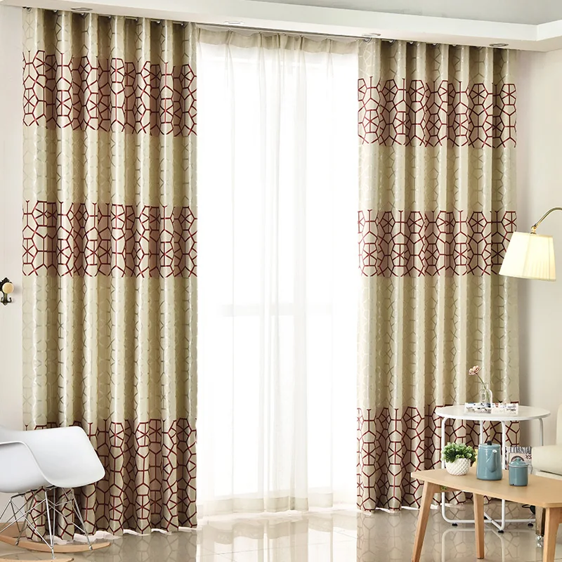 Modern Thick Suede Geometric Curtains For Living Room Bedroom