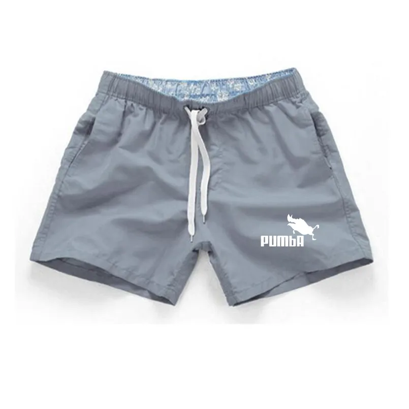 Мужские шорты s Bermuda, летние пляжные мужские шорты с буквенным принтом Pumba, мужские Брендовые повседневные шорты для фитнеса, бега размера плюс 3XL - Цвет: 111gray