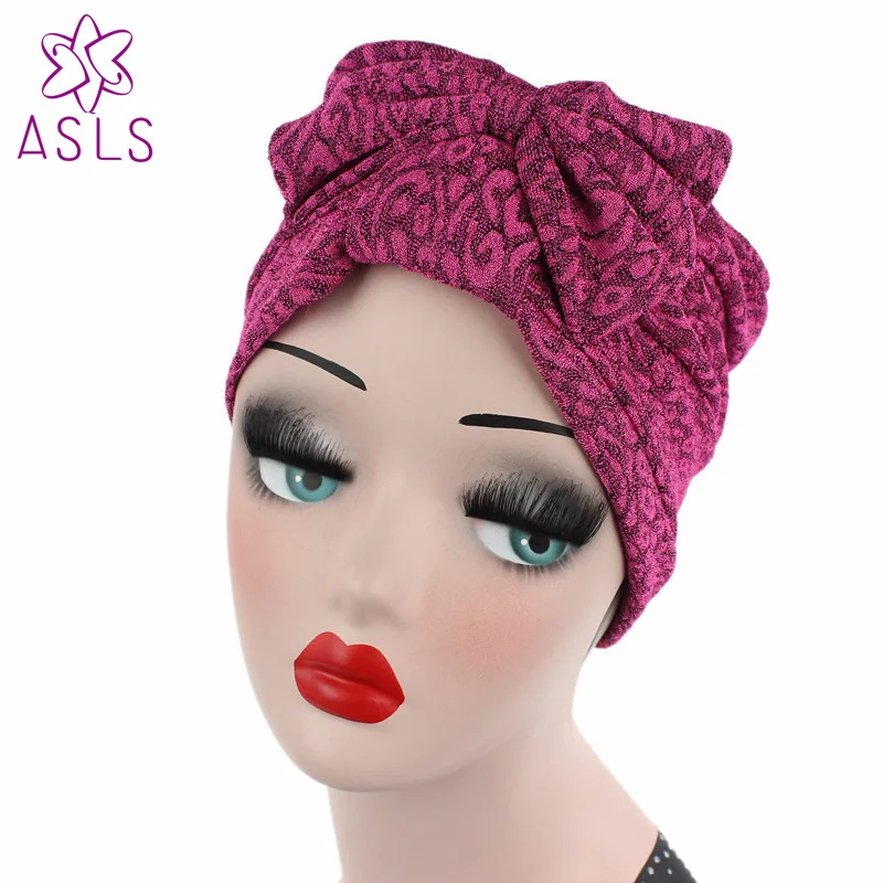 Rose Новая модная женская шапка, роскошные банданы, украшенная драгоценными камнями Хлопковая шапочка с бантом, женские мягкие тюрбаны - Цвет: Rose