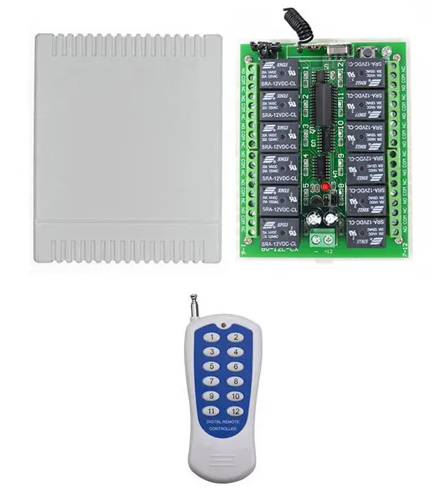 433 mhz/315 mhz DC 12V 12 CH 12 CH радио управление Лер RF беспроводной переключатель системы дистанционного управления, передатчик приемник двери гаража