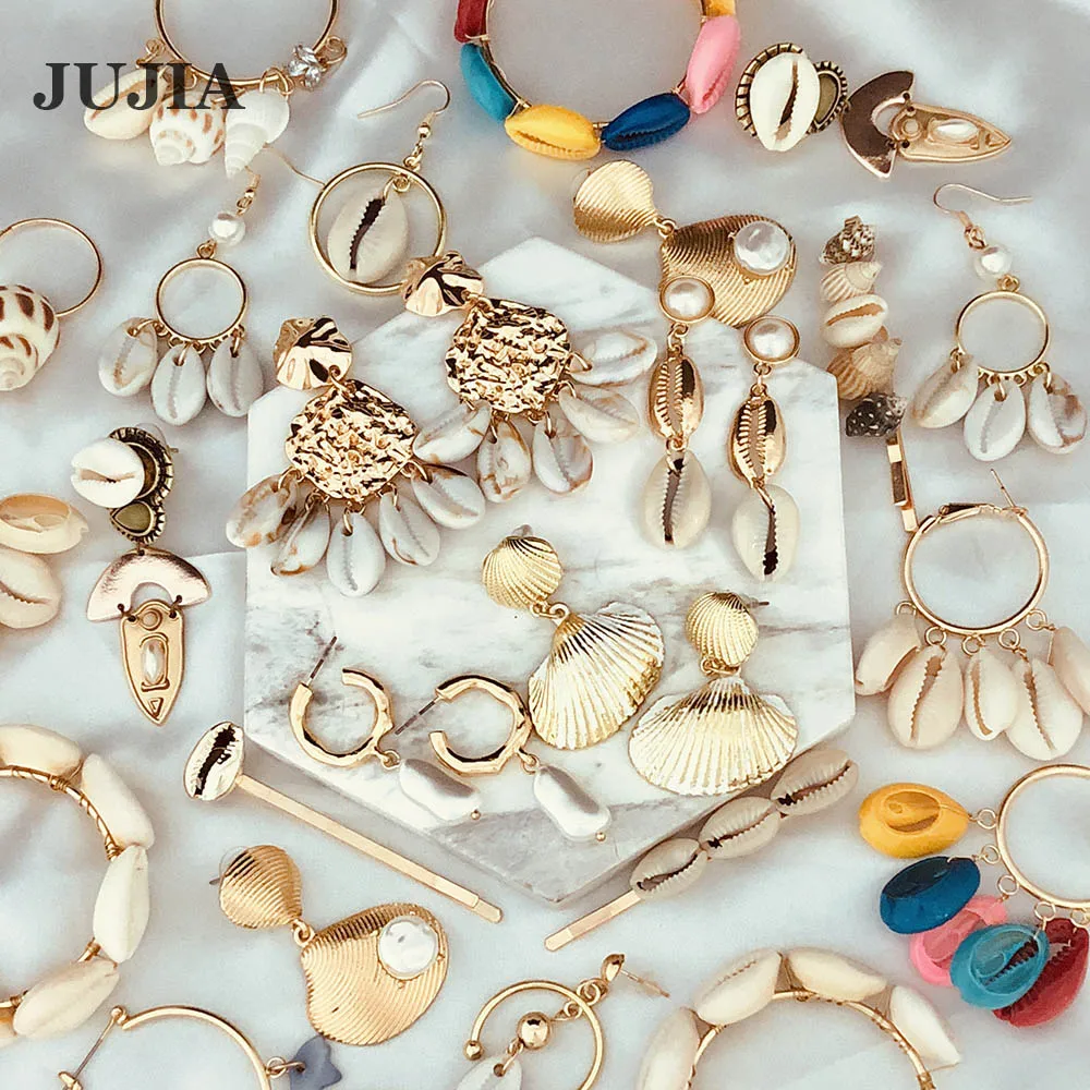 Оптовая продажа JUJIA Модные женские серьги с простым жемчугом летние ювелирные