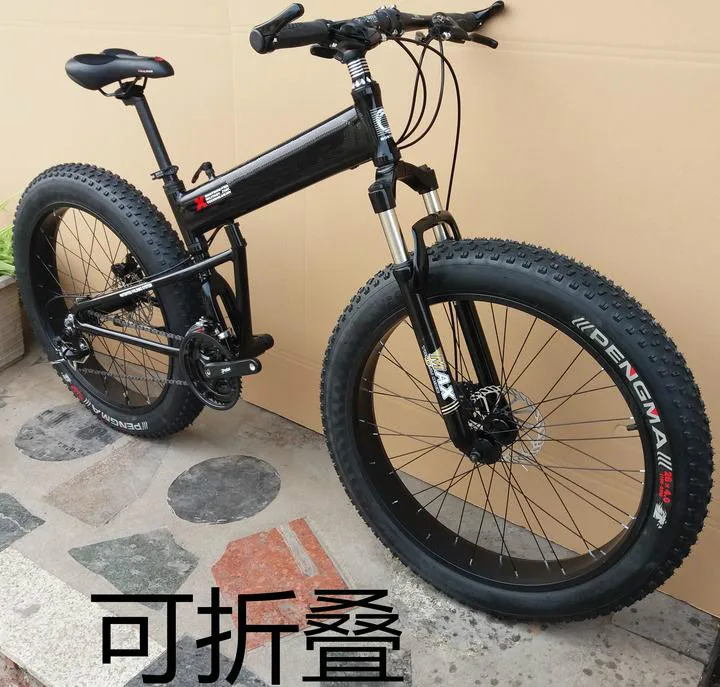 Flash Deal foldable  portable snow/beach  bike  folding  21/24/27/30 speed alloy mountain bicycle  CE certification 26*4.0 inch  22 0
