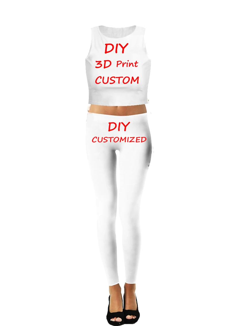 Custom 3D Print DIY Custom Design women's tank top DIY Your as Photo or Logo White Top Tees Women's Leggings Modal