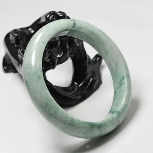 

Free Shipping 00812 Certified Grade "A" Natural Green Jadeite Gems Bracelet Bangle (A0429)